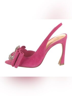 Alexandre Birman Fuchsia Suede Slingback with Crystal Bow Sz.36